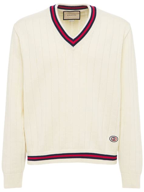 gucci sweater v neck|gucci sweater for men.